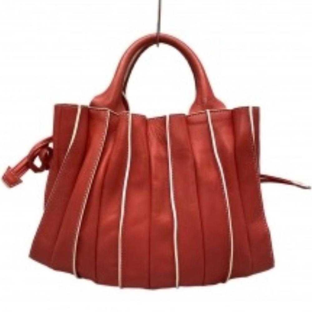 Lupo Elegant Red Satchel with White Accents